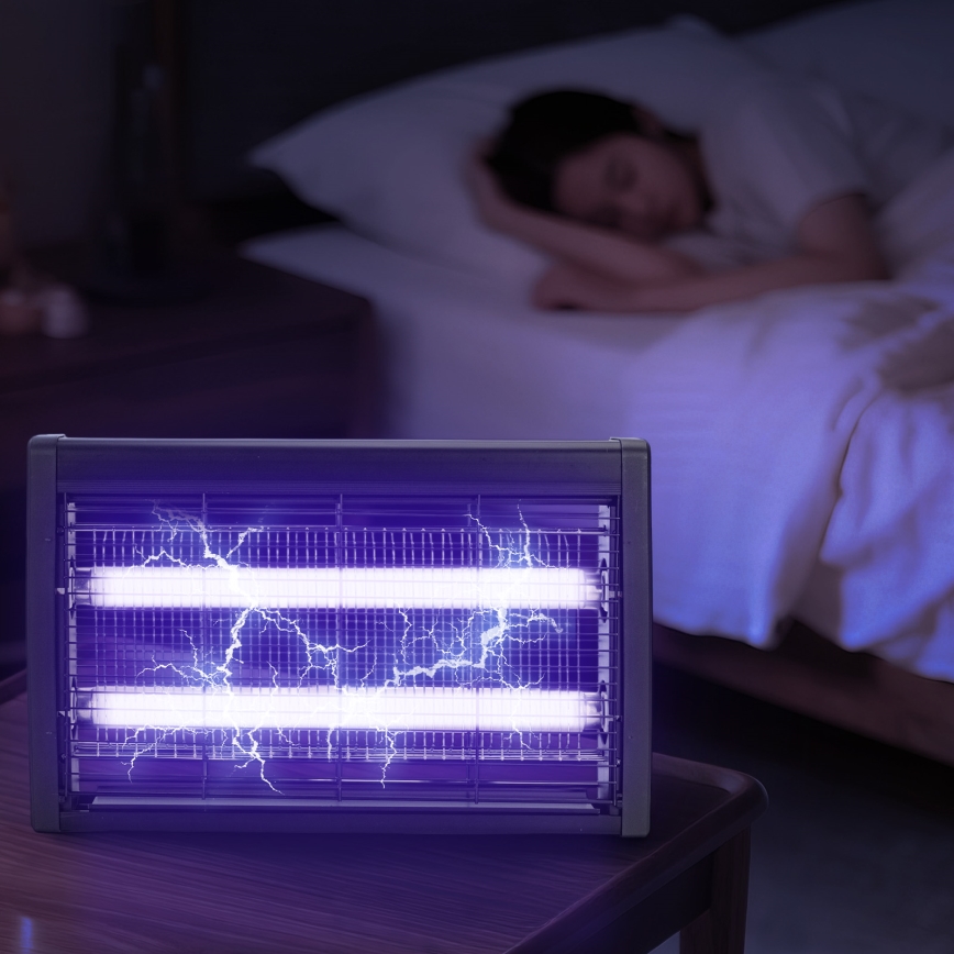 Brilagi - Elektrický lapač hmyzu 2xUV/10W/230V 60 m2 čierna