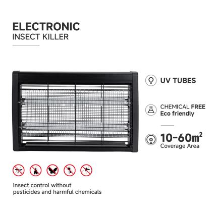 Brilagi - Elektrický lapač hmyzu 2xUV/10W/230V 60 m2