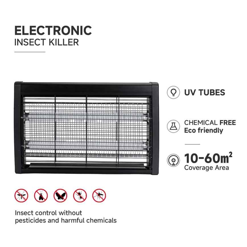 Brilagi - Elektrický lapač hmyzu 2xUV/10W/230V 60 m2