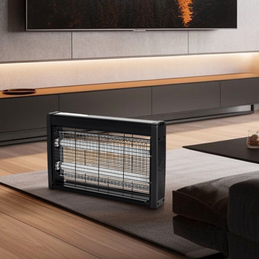 Brilagi - Elektrický lapač hmyzu 2xUV/18W/230V, do 100 m², čierny