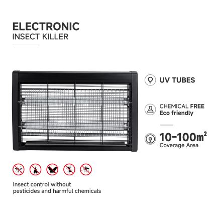 Brilagi - Elektrický lapač hmyzu 2xUV/20W/230V 100 m2