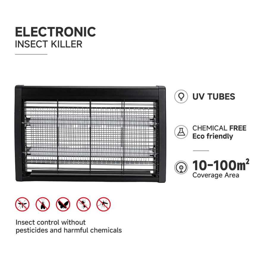 Brilagi - Elektrický lapač hmyzu 2xUV/20W/230V 100 m2