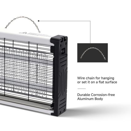 Brilagi - Elektrický lapač hmyzu 2×UV/20W/230V, vhodný na plochu do 100 m²