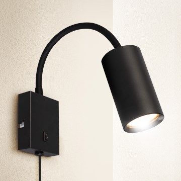 Brilagi - Flexibilná nástenná lampa s vypínačom SELE 1xGU10/30W/230V čierna