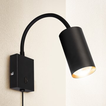 Brilagi - Flexibilná nástenná lampa s vypínačom SELE 1xGU10/30W/230V čierna/zlatá