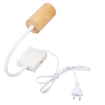 Brilagi - Flexibilná nástenná lampa s vypínačom SELE 1xGU10/30W/230V biela/dubový dekor