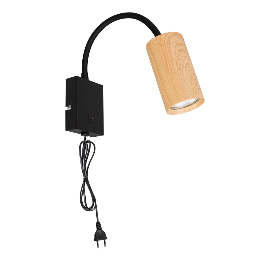 Brilagi - Flexibilná nástenná lampa SELE 1xGU10/30W/230V čierna/dekor duba