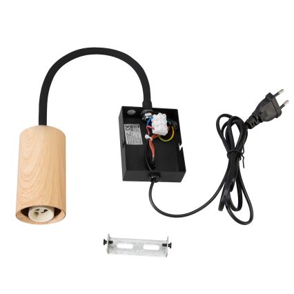 Brilagi - Flexibilná nástenná lampa s vypínačom SELE 1xGU10/30W/230V čierna/dubový dekor