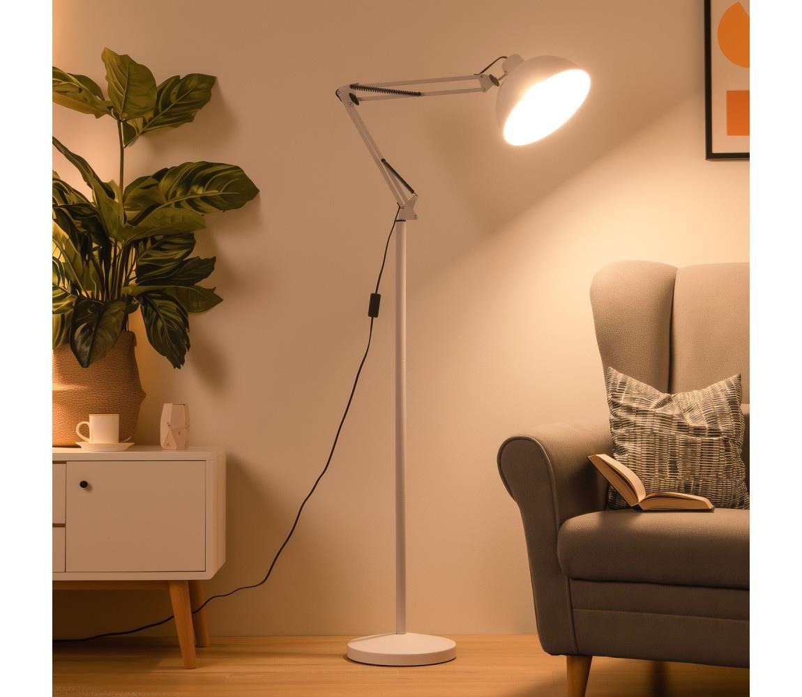 Brilagi - Flexibilná stojacia lampa TASKER 1xE27/60W/230V 157 cm biela 004971