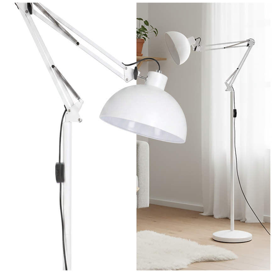 Brilagi - Flexibilná stojacia lampa TASKER 1xE27/60W/230V 157 cm biela
