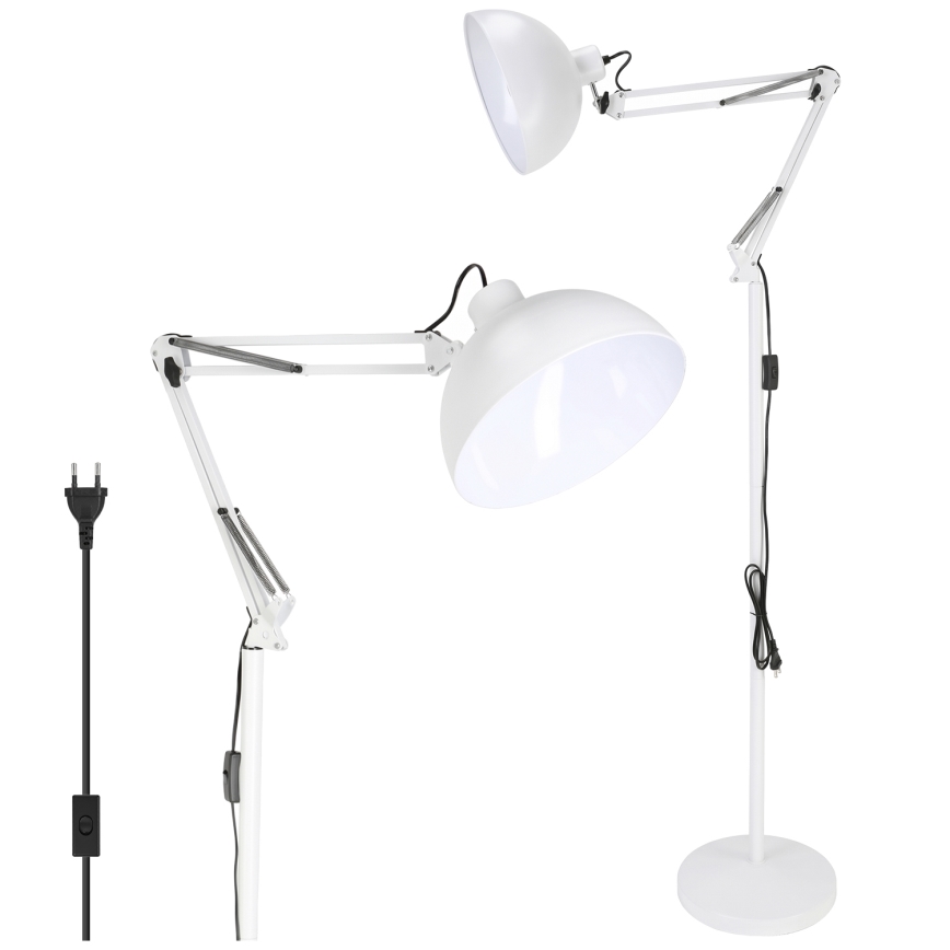 Brilagi - Flexibilná stojacia lampa TASKER 1xE27/60W/230V 157 cm biela