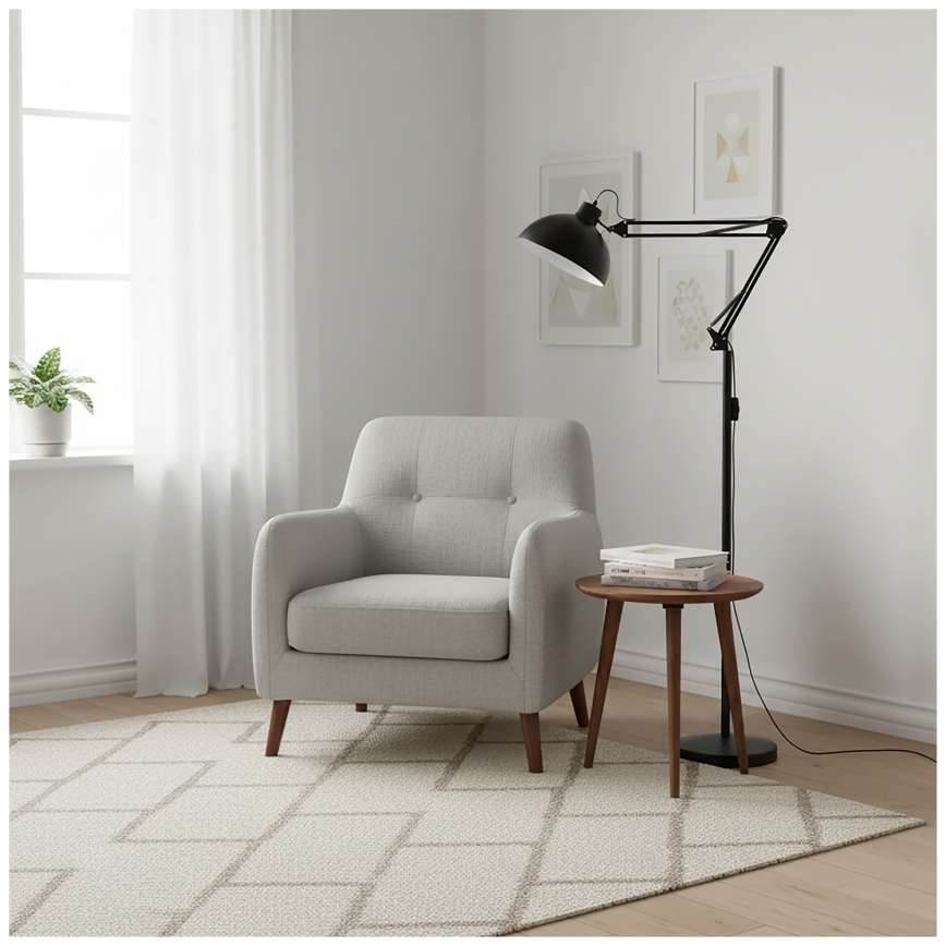Brilagi - Flexibilná stojacia lampa TASKER 1xE27/60W/230V 157 cm čierna