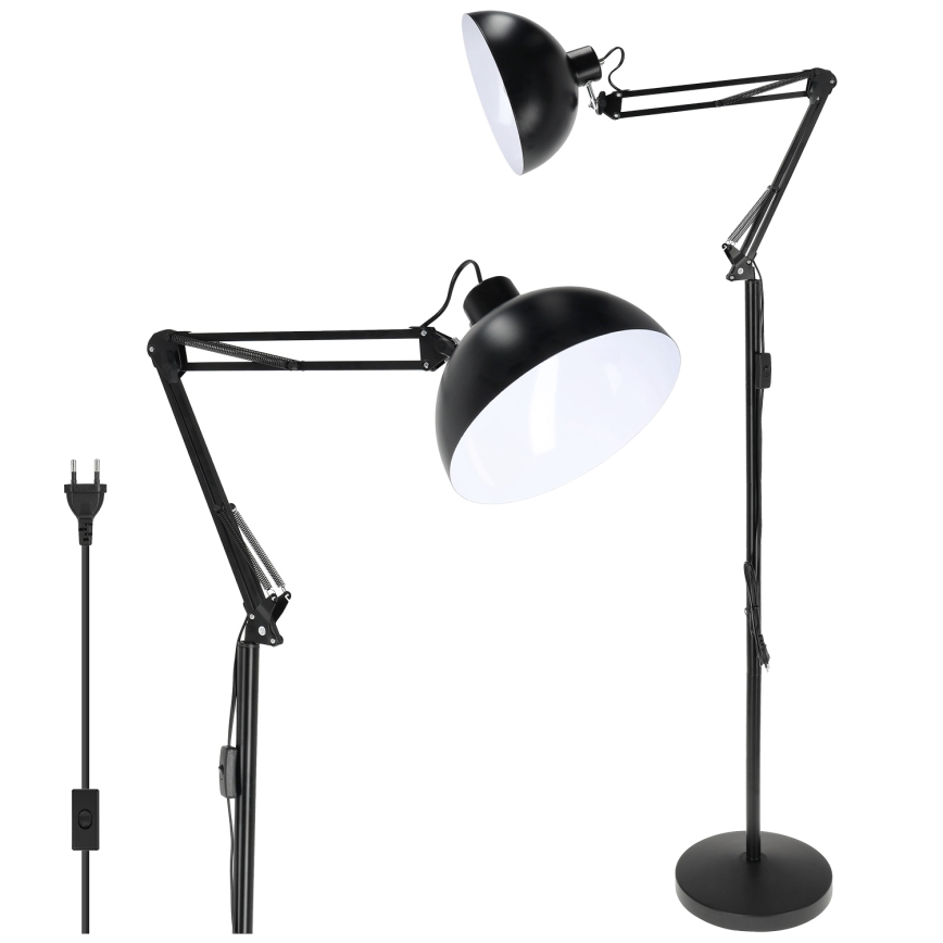 Brilagi - Flexibilná stojacia lampa TASKER 1xE27/60W/230V 157 cm čierna