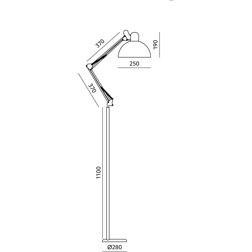 Brilagi - Flexibilná stojacia lampa TASKER 1xE27/60W/230V 157 cm čierna