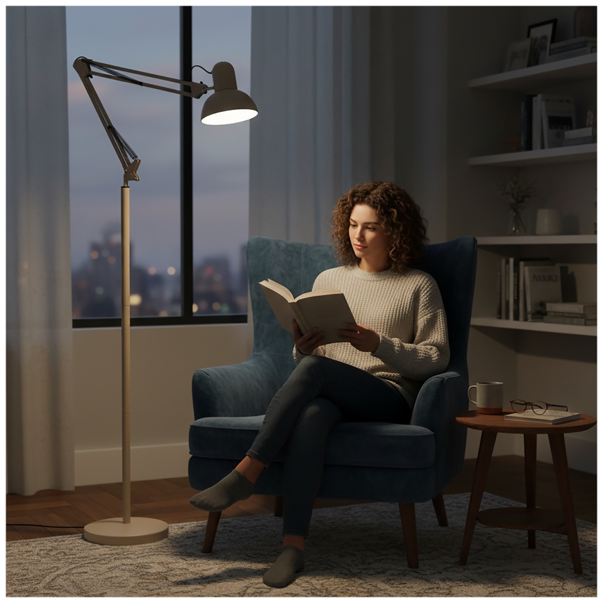 Brilagi - Flexibilná stojacia lampa TASKER 1xE27/60W/230V 184 cm béžová