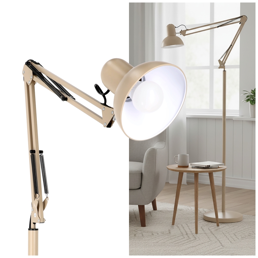 Brilagi - Flexibilná stojacia lampa TASKER 1xE27/60W/230V 184 cm béžová