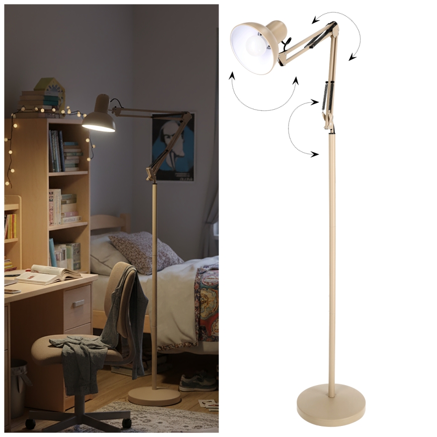 Brilagi - Flexibilná stojacia lampa TASKER 1xE27/60W/230V 184 cm béžová