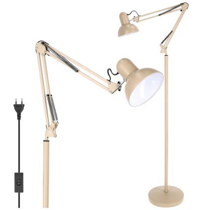 Brilagi - Flexibilná stojacia lampa TASKER 1xE27/60W/230V 184 cm béžová