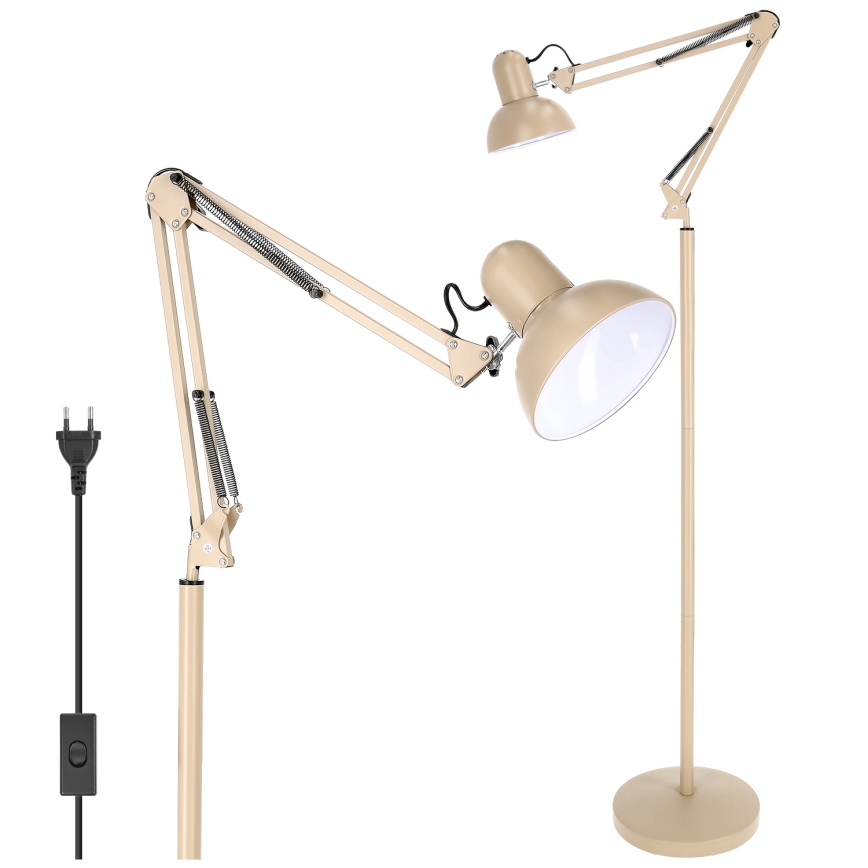 Brilagi - Flexibilná stojacia lampa TASKER 1xE27/60W/230V 184 cm béžová