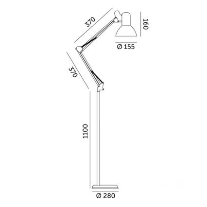 Brilagi - Flexibilná stojacia lampa TASKER 1xE27/60W/230V 184 cm biela