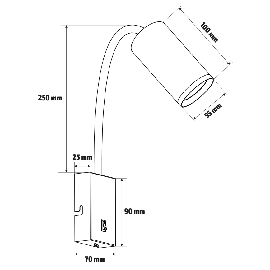 Brilagi - Flexibilné nástenné svietidlo SELE 1xGU10/30W/230V biele/dubový dekor