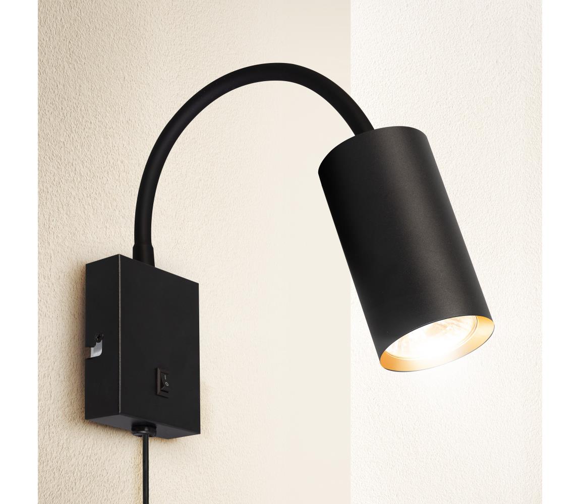 Brilagi - Flexibilné nástenné svietidlo SELE 1xGU10/30W/230V čierne/zlaté WO-W8-OEM