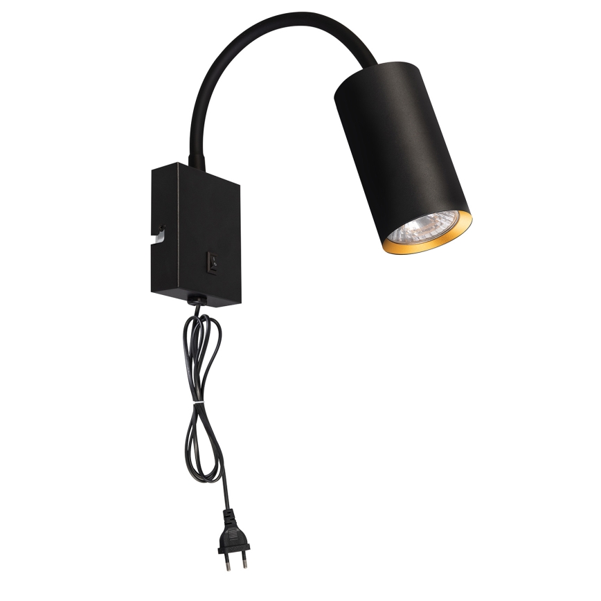 Brilagi - Flexibilná nástenná lampa s vypínačom SELE 1xGU10/30W/230V čierna/zlatá