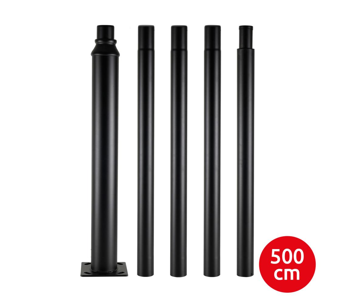 Brilagi - Kovová tyč pre stožiar vonkajšieho osvetlenia, 5 m, priemer 58 mm, čierna BRI783