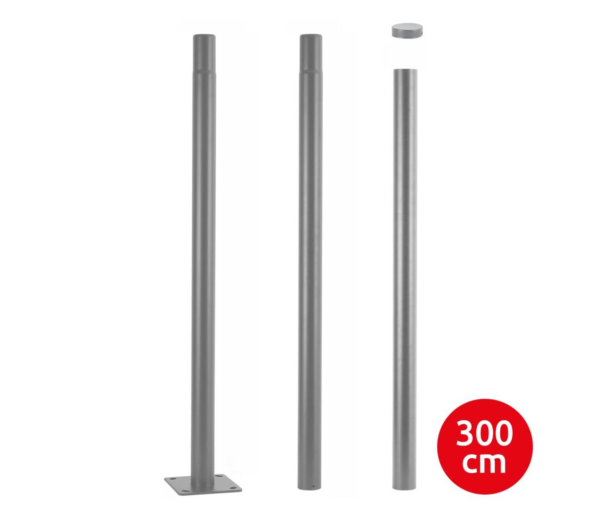 Brilagi - Kovová tyč pre vonkajší osvetľovací stožiar, dĺžka 3 m, priemer 58 mm, sivá BRI780