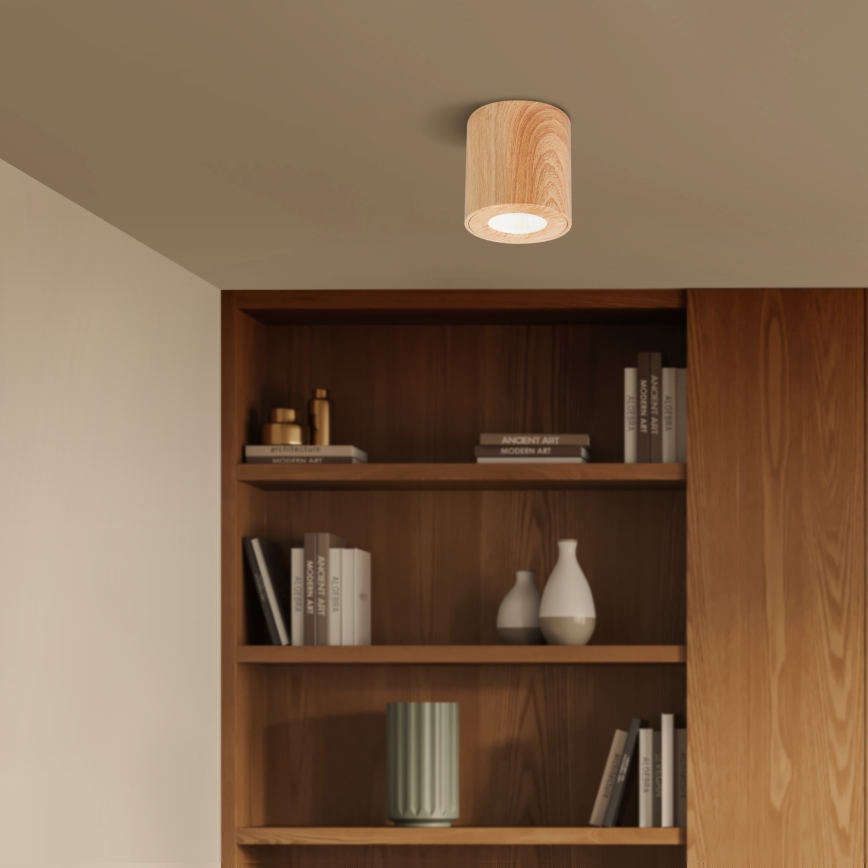 Brilagi - Kúpeľňové bodové svietidlo MIA 1xGU10/30W/230V 84x80 mm dekor duba IP44