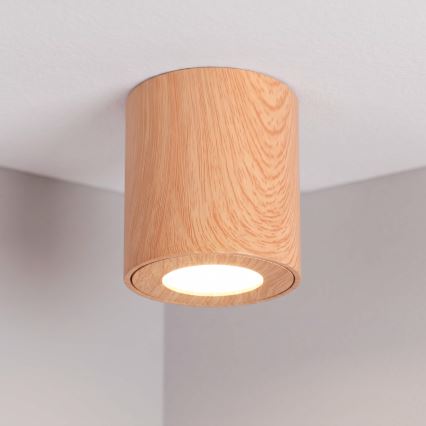 BRILAGI - Kúpeľňové bodové svietidlo MIA 1xGU10/30W/230V 84x80 mm dekor duba IP44