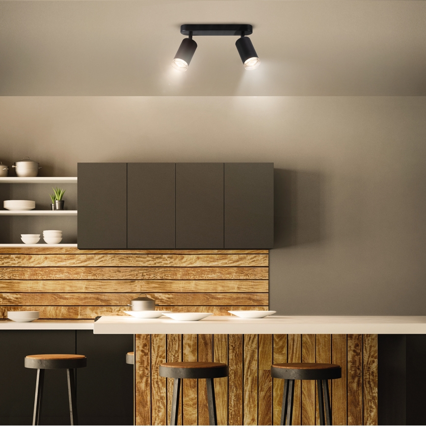 Brilagi - Kúpeľňové bodové svietidlo SELE 2xGU10/30W/230V IP44 čierna
