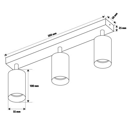 Brilagi - Kúpeľňové bodové svietidlo SELE 3xGU10/30W/230V IP44 biela