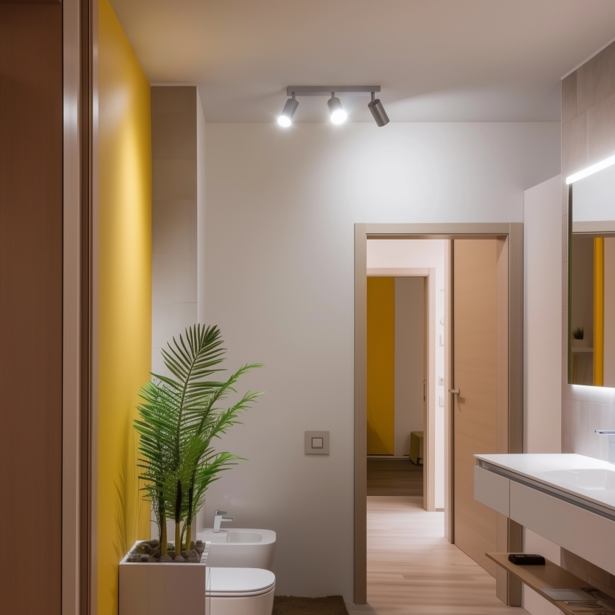 Brilagi - Kúpeľňové bodové svietidlo SELE 3xGU10/30W/230V IP44 strieborná