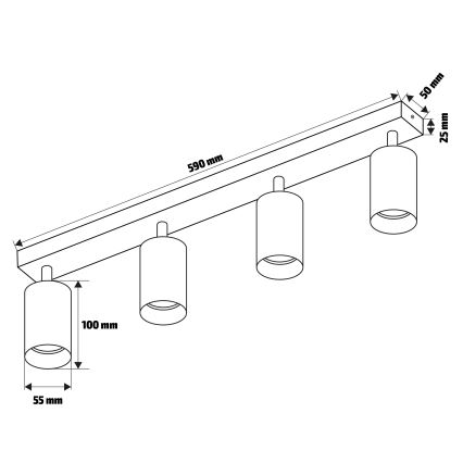 Brilagi - Kúpeľňové bodové svietidlo SELE 4xGU10/30W/230V IP44 strieborná
