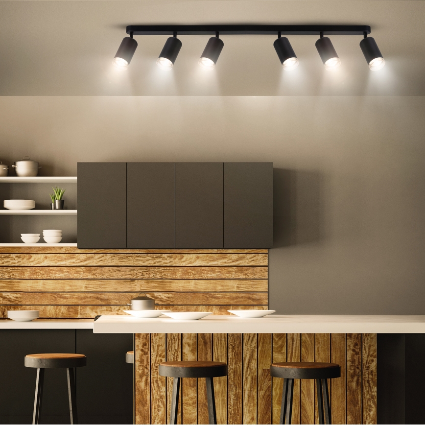 Brilagi - Kúpeľňové bodové svietidlo SELE 6xGU10/30W/230V IP44 čierna