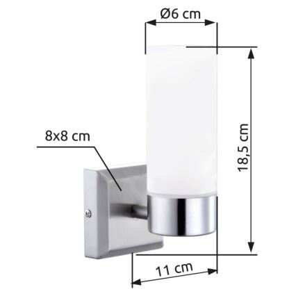 Brilagi - Kúpeľňové nástenné svietidlo RAY 1xE14/40W/230V IP44