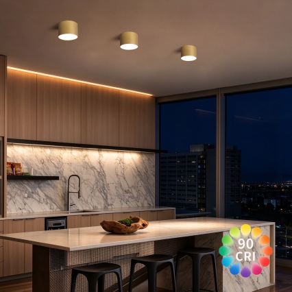 BRILAGI - Kúpeľňové stropné svietidlo FORIS LED/9W/230V pr. 9 cm zlaté IP44 CRI 90