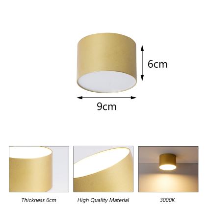BRILAGI - Kúpeľňové stropné svietidlo FORIS LED/9W/230V pr. 9 cm zlaté IP44 CRI 90