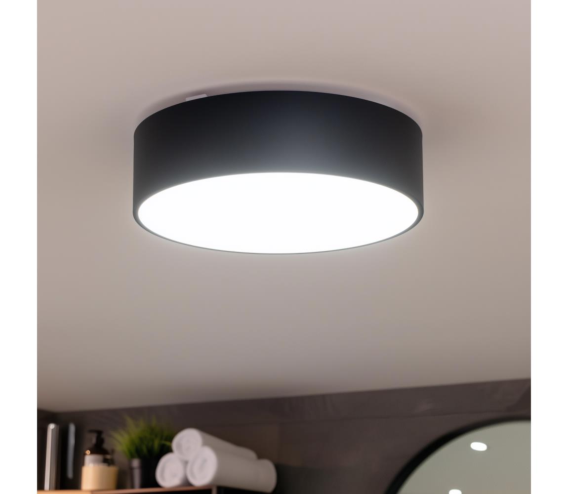 Brilagi - Kúpeľňové stropné svietidlo POOL 3xE27/15W/230V pr. 40 cm IP54 čierna FG-R400-E27-BLK
