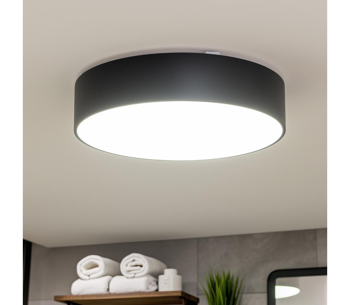 Brilagi - Kúpeľňové stropné svietidlo POOL 4xE27/15W/230V pr. 50 cm IP54 čierne FG-R500-E27-BLK