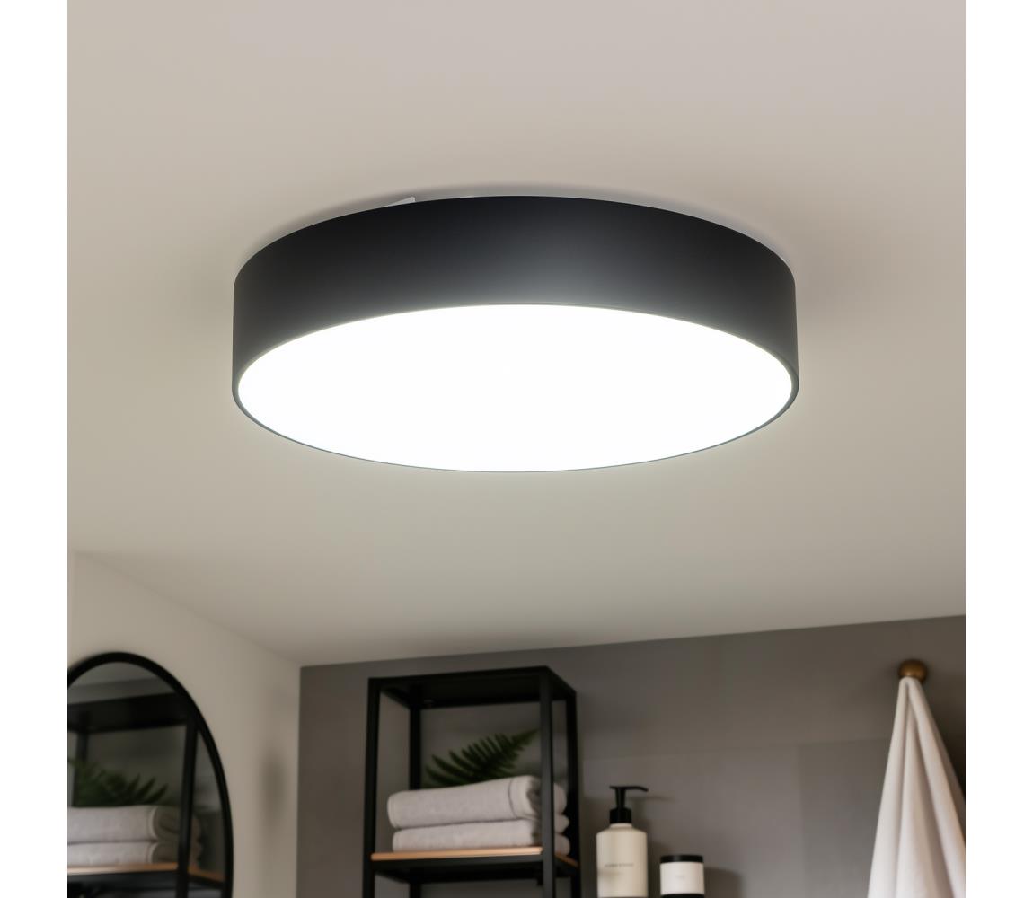 Brilagi - Kúpeľňové stropné svietidlo POOL 5xE27/15W/230V priemer 60 cm IP54 čierna FG-R600-E27-BLK