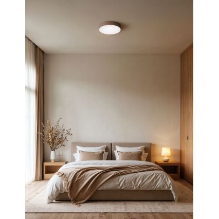 Brilagi - Kúpeľňové stropné svietidlo s pohybovým a súmrakovým senzorom CLARE 1xE27/24W/230V pr. 20 cm hnedá IP54
