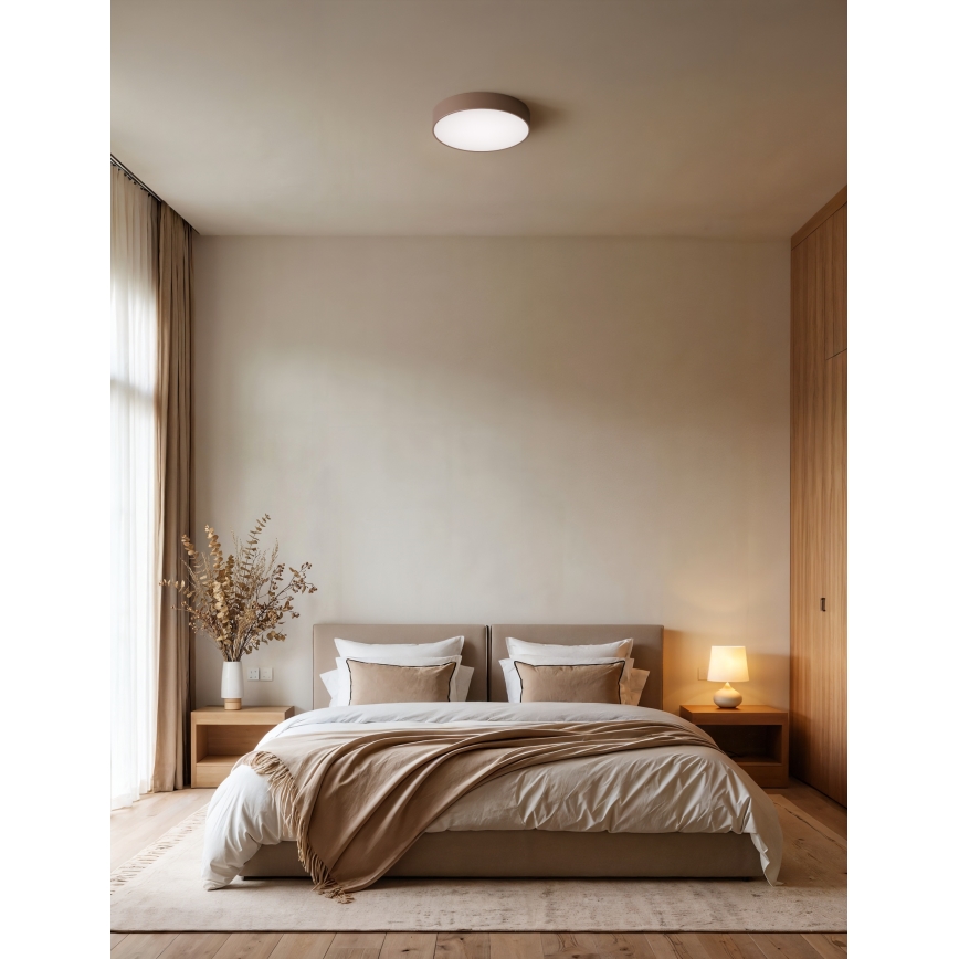 Brilagi - Kúpeľňové stropné svietidlo s pohybovým a súmrakovým senzorom CLARE 1xE27/24W/230V pr. 20 cm hnedá IP54