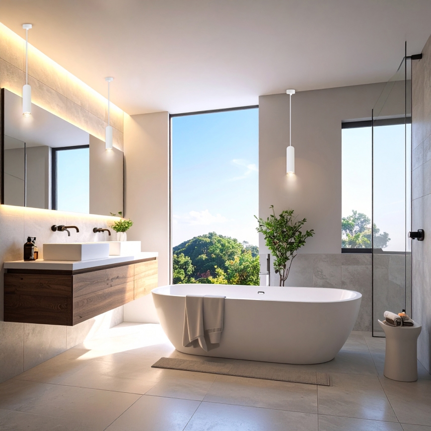 Brilagi - Kúpeľňový luster na lanku SELE AQUA 1xGU10/30W/230V IP44 biela