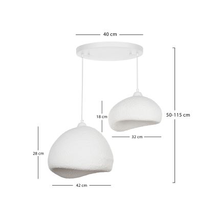 Brilagi - Lanový luster WABI SABI 2xE27/40W/230V priemer 70 cm biely