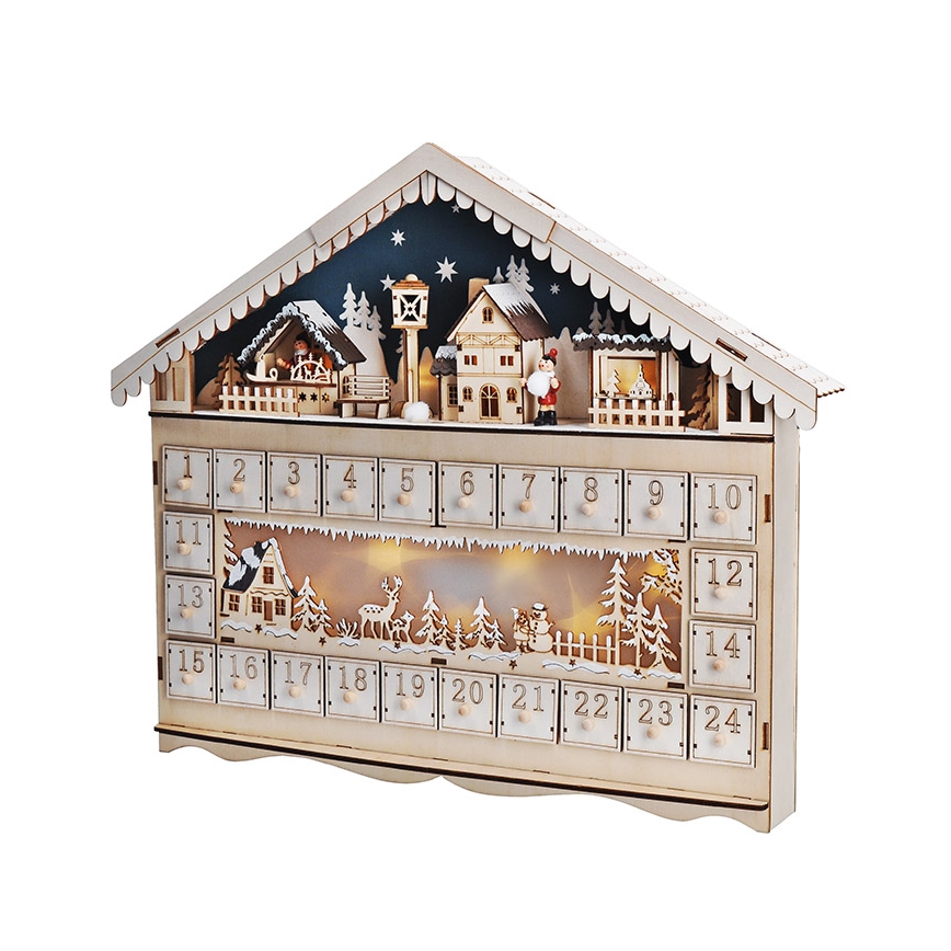 Brilagi - LED Adventný kalendár LED/2xAA borovica