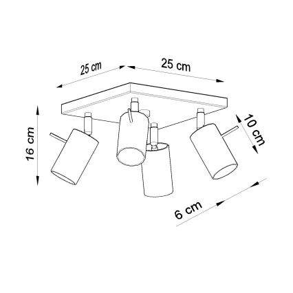 Brilagi -  LED Bodové svietidlo ASMUS 4xGU10/7W/230V čierna