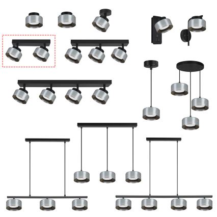 Brilagi - LED Bodové svietidlo AURA LUX 2xGX53/30W/230V čierna/dymová