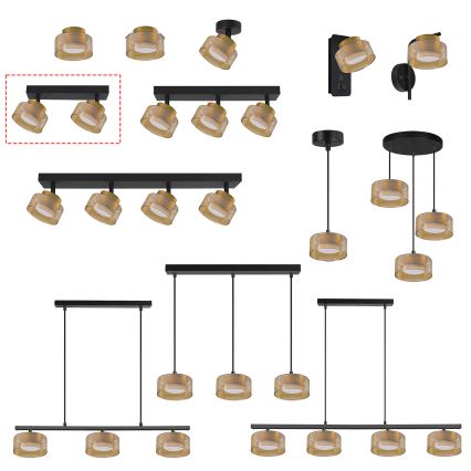 Brilagi - LED Bodové svietidlo AURA LUX 2xGX53/30W/230V čierna/zlatá